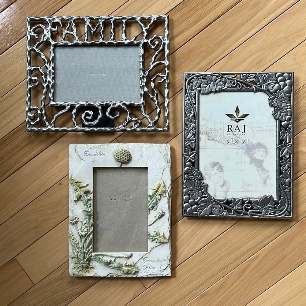 Lot of 3 Picture Frames Sizes in Description Perfect Condition